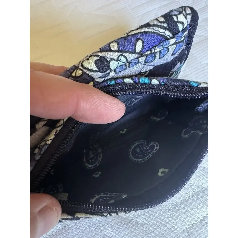 Vera Bradley Blue Floral Paisley ID Wallet Coin Purse Card Holder - Picture 5 of 9